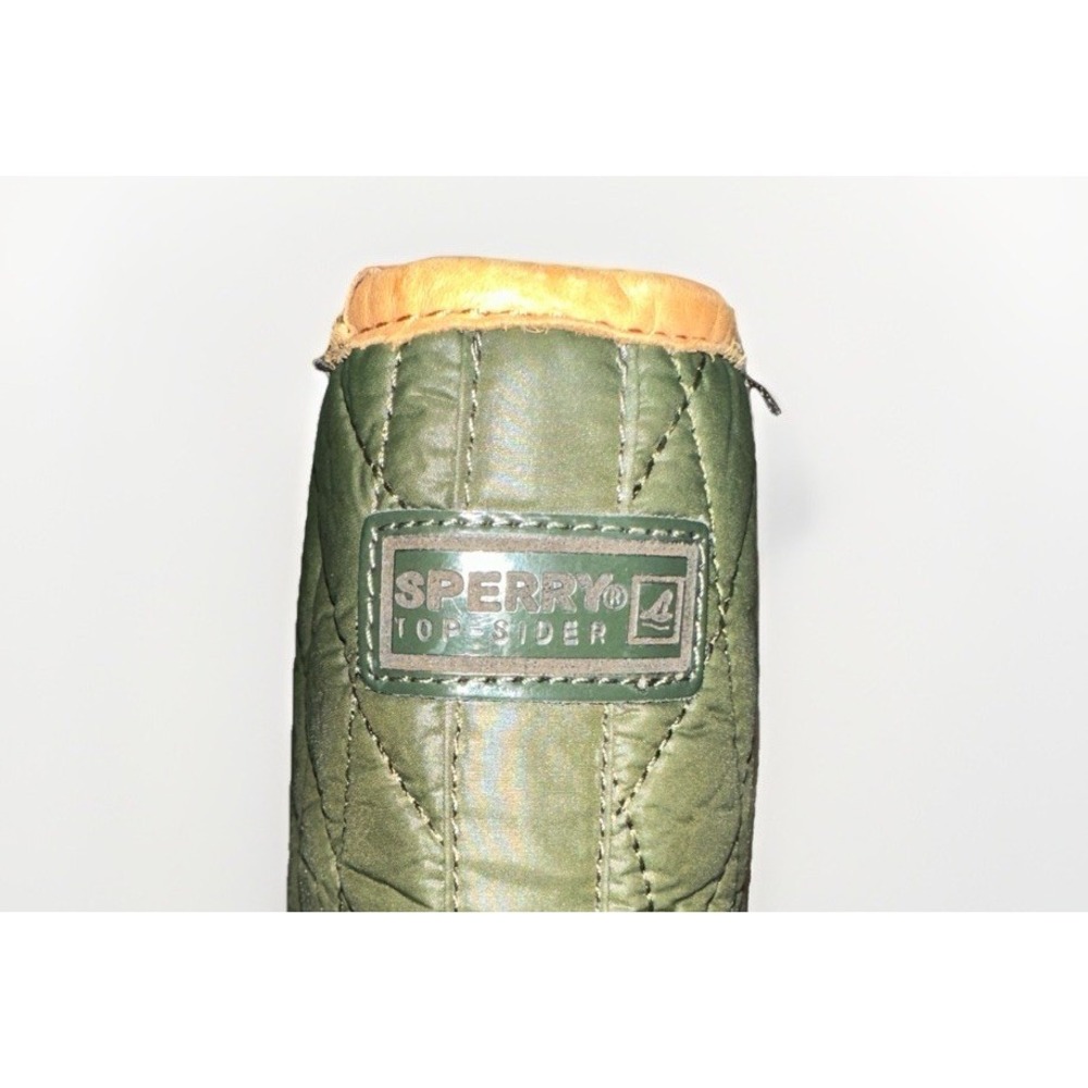Sperry Top Sider Green Brown Hingham Quilted Tall Waterproof Rubber Rain Boots 8 - Picture 6 of 8